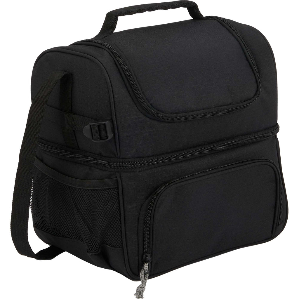 Two Tier Lunch Cooler for 12 Cans Transfer - Black - Right Angle