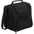 Two Tier Lunch Cooler for 12 Cans Transfer - Black - Right Angle