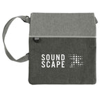 Two-Tone Heather Crossbody Tote in Recycled Polyester Embroidery - Graphite - Front 2