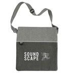 Two-Tone Heather Crossbody Tote in Recycled Polyester Embroidery - Graphite - Front