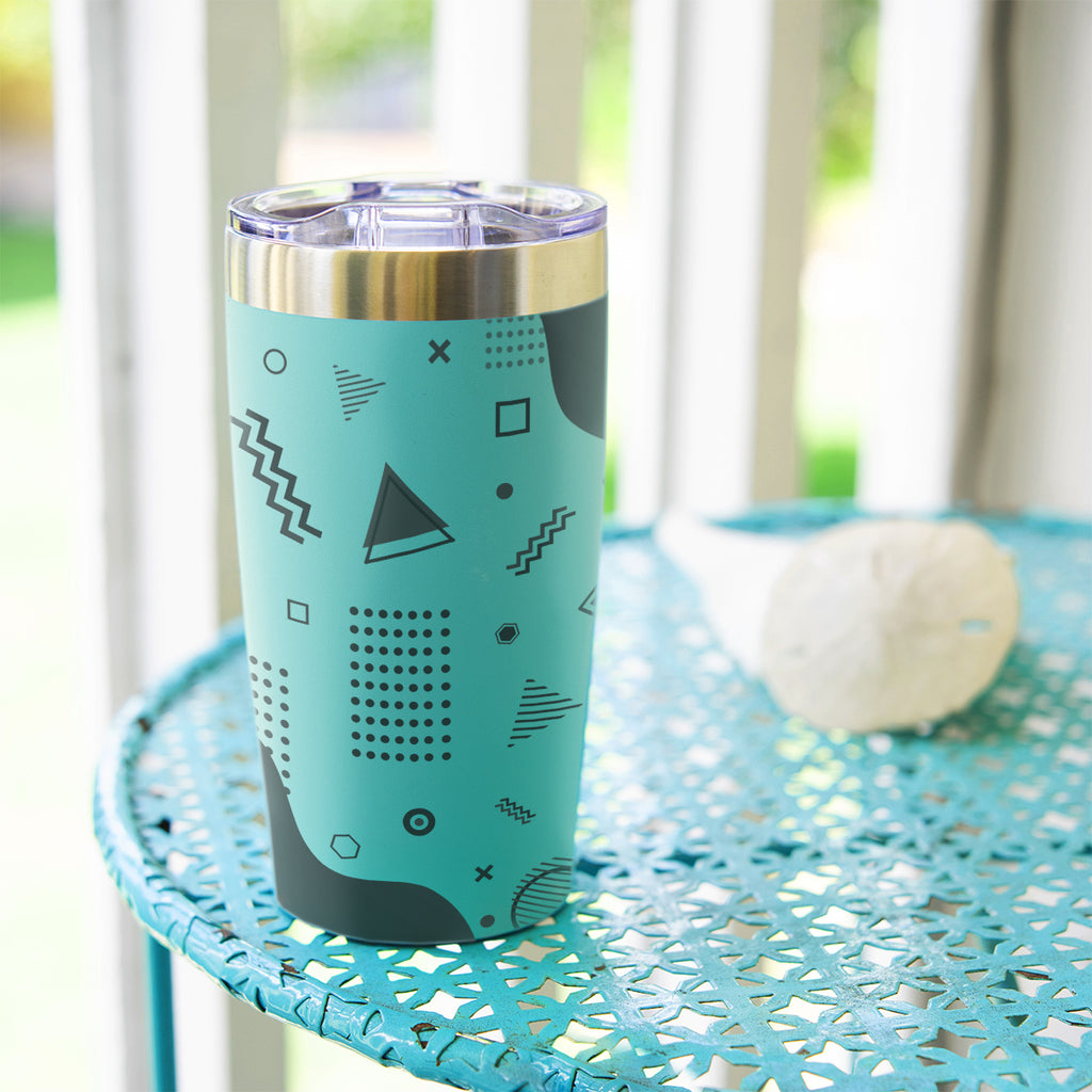 Two-Tone Himalayan Recycled Tumbler in Full Color, 20 oz - Teal - Lifestyle_Megabrite