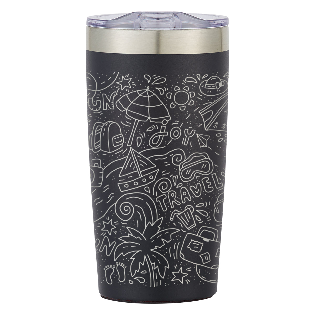 Two-Tone Himalayan Recycled Tumbler, Laser Engraved, 20 oz - Black - Laser
