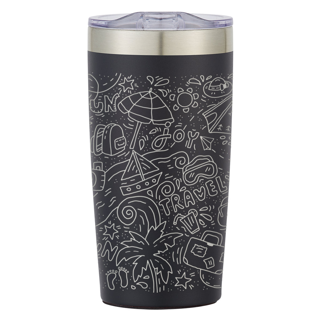 Two-Tone Himalayan Recycled Tumbler, Laser Engraved, 20 oz - Black - Laser