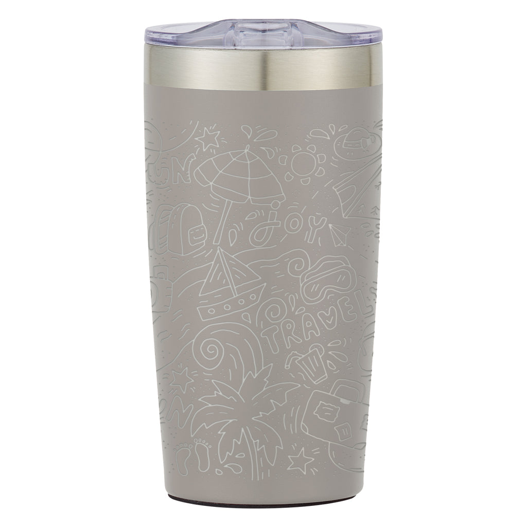 Two-Tone Himalayan Recycled Tumbler, Laser Engraved, 20 oz - Gray - Laser