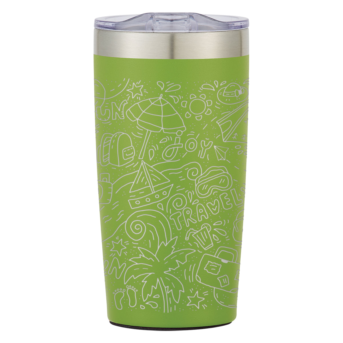 Two-Tone Himalayan Recycled Tumbler, Laser Engraved, 20 oz - Lime Green - Laser
