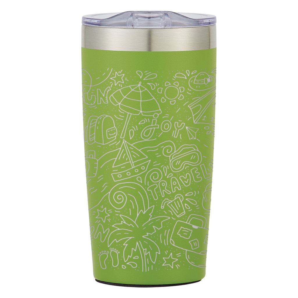 Two-Tone Himalayan Recycled Tumbler, Laser Engraved, 20 oz - Lime Green - Laser
