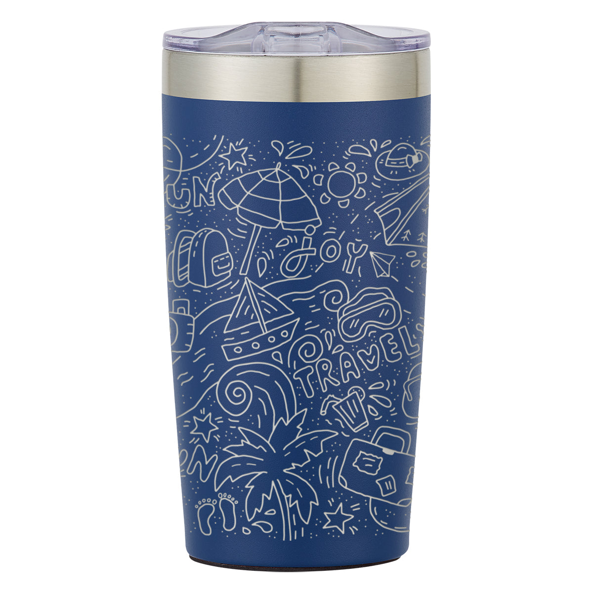 Two-Tone Himalayan Recycled Tumbler, Laser Engraved, 20 oz - Recycled Navy - Laser