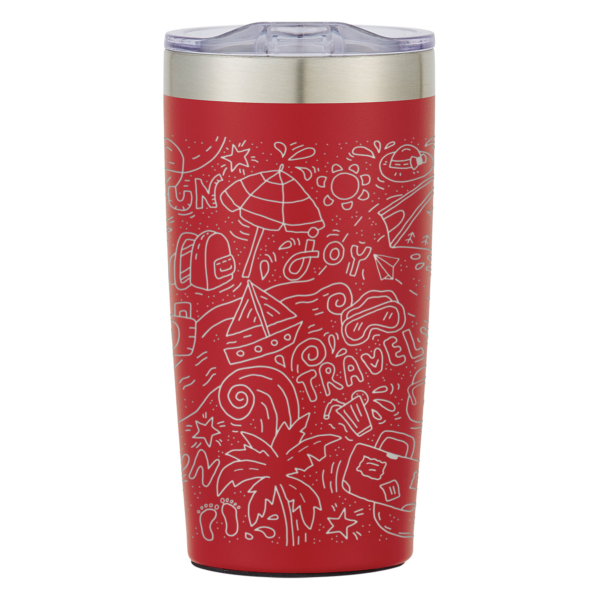 Two-Tone Himalayan Recycled Tumbler, Laser Engraved, 20 oz - Red - Laser