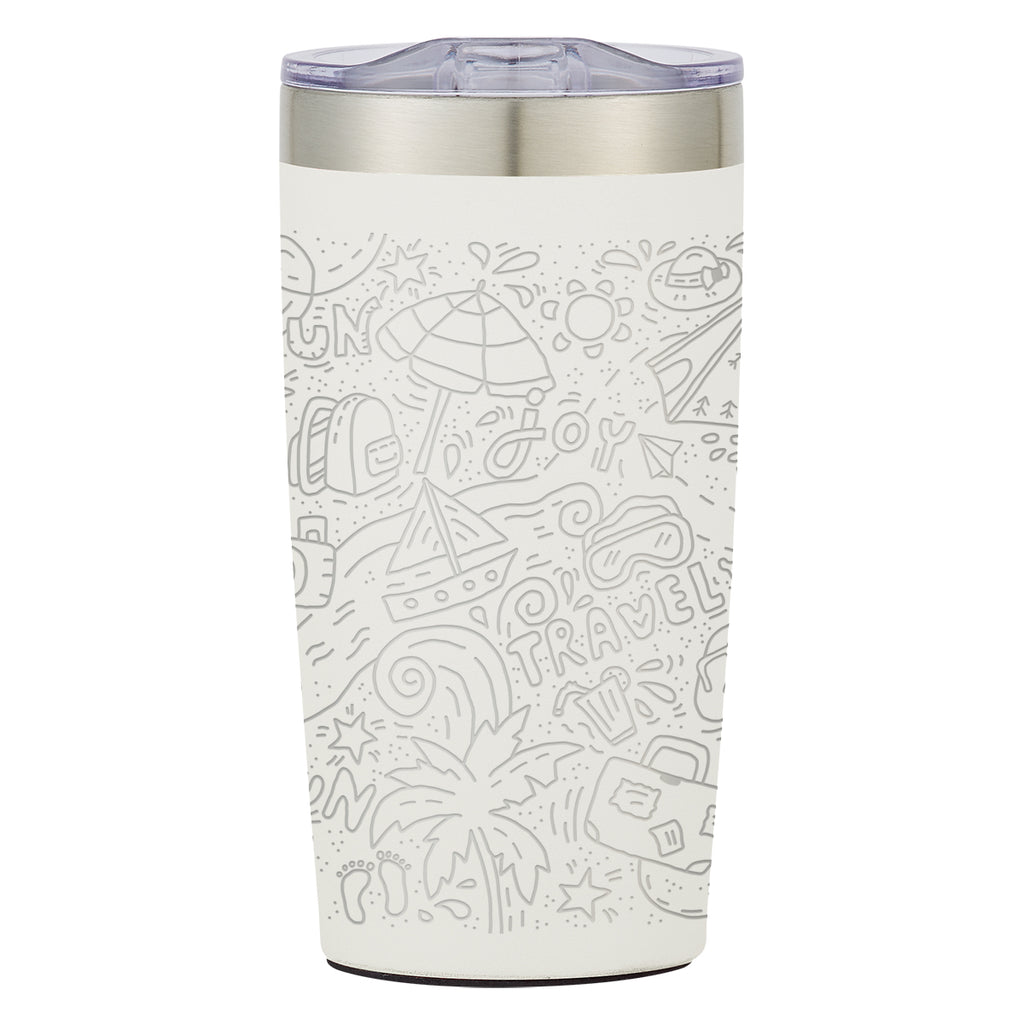 Two-Tone Himalayan Recycled Tumbler, Laser Engraved, 20 oz - White - Laser Engraving