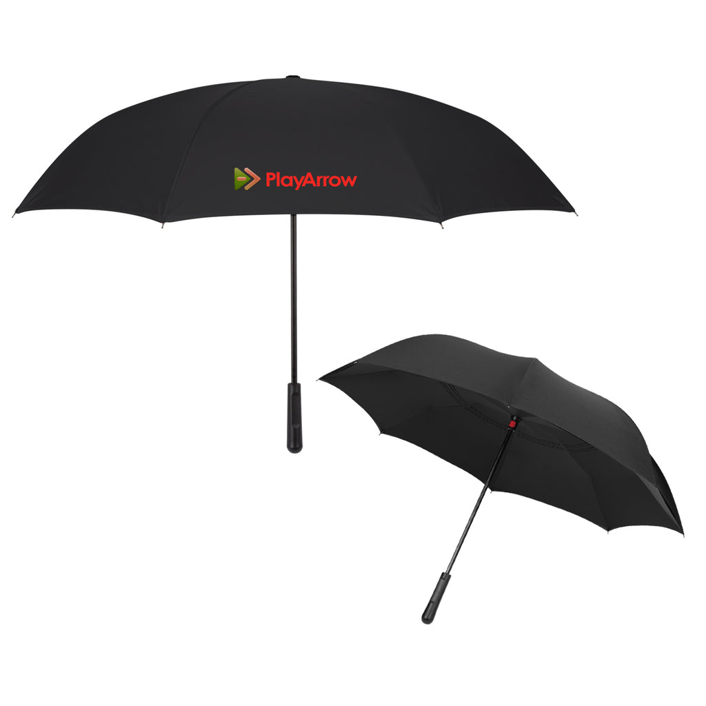 Two-Tone Inversion Umbrella, 48 Inch Arc - Black with Black - Colorbrite