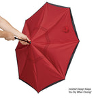 Two-Tone Inversion Umbrella, 48 Inch Arc - Red - Open_Inset