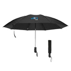 Two-Tone Inversion Umbrella with Recycled Canopy, 46 Inch Arc - Black with Black - Colorbrite