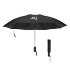 Two-Tone Inversion Umbrella with Recycled Canopy, 46 Inch Arc - Black with Black - Silk Screen