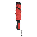 Two-Tone Inversion Umbrella with Recycled Canopy, 46 Inch Arc - Red - Folded