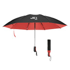 Two-Tone Inversion Umbrella with Recycled Canopy, 46 Inch Arc - Red - Silk Screen