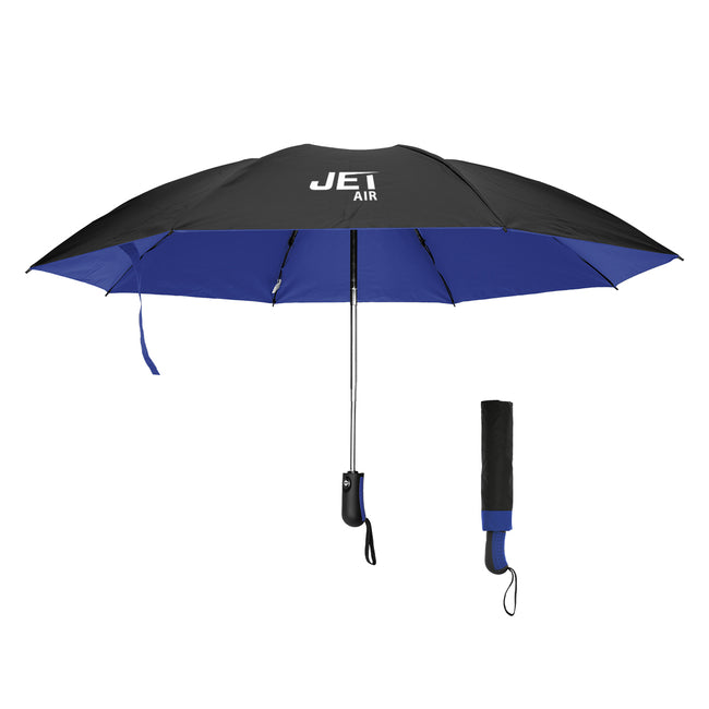 Two-Tone Inversion Umbrella with Recycled Canopy, 46 Inch Arc