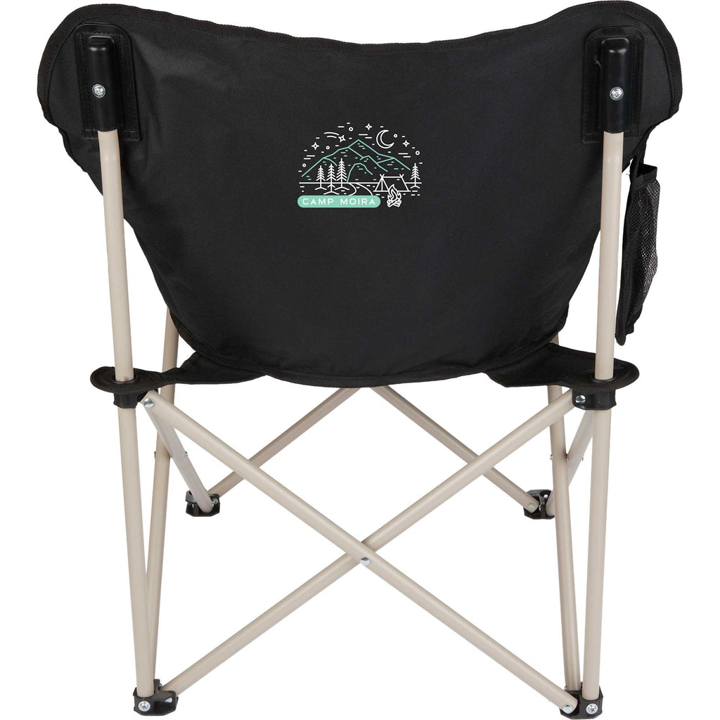 Two Tone Portable Camp Chair, 300 lb Capacity Transfer - Black - Front
