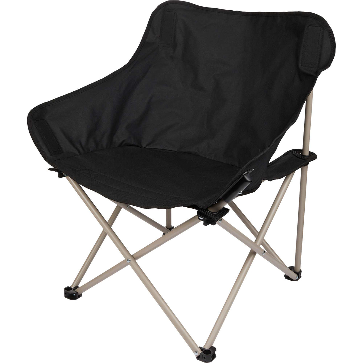 Two Tone Portable Camp Chair, 300 lb Capacity Transfer - Black - Left Angle
