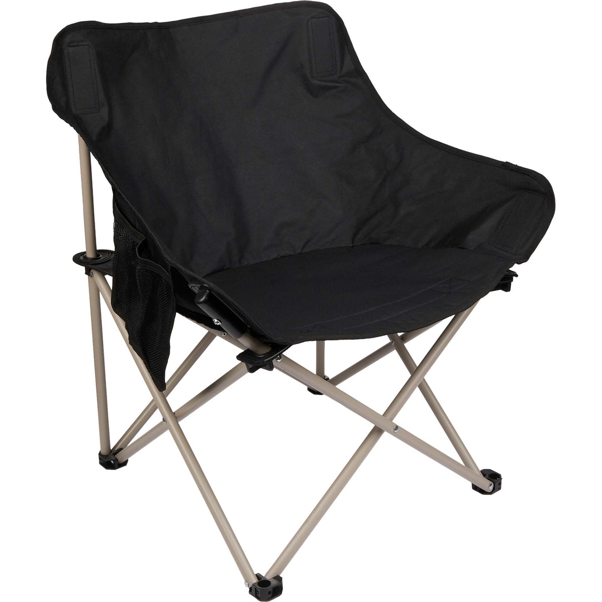 Two Tone Portable Camp Chair, 300 lb Capacity Transfer - Black - Right Angle