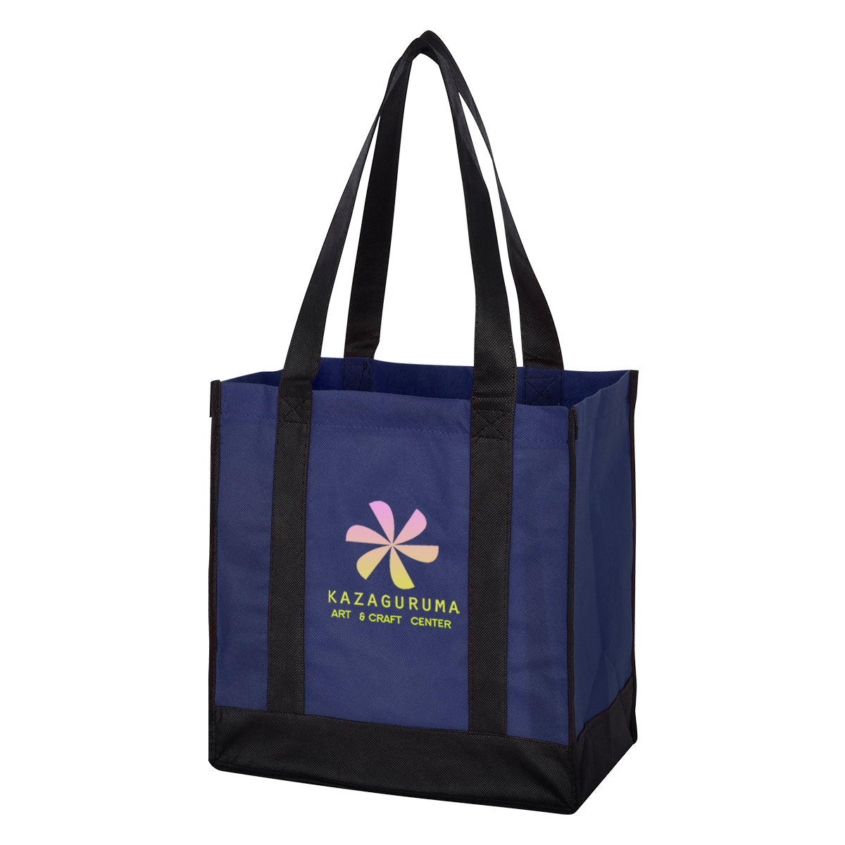 Two-Tone Recycled Shopper Tote Bag, Non-Woven - Colorbrite