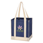 Two-Tone Recycled Shopper Tote Bag, Non-Woven - Colorbrite