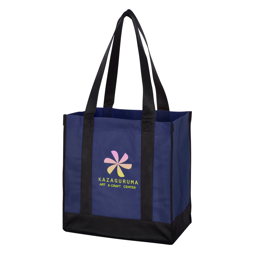 Two-Tone Recycled Shopper Tote Bag, Non-Woven - Colorbrite