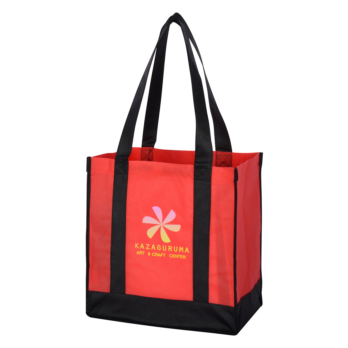 Two-Tone Recycled Shopper Tote Bag, Non-Woven - Colorbrite