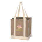 Two-Tone Recycled Shopper Tote Bag, Non-Woven - Colorbrite