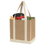 Two-Tone Recycled Shopper Tote Bag, Non-Woven - Propped_Blank