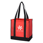 Two-Tone Recycled Shopper Tote Bag, Non-Woven - Silk Screen