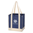 Two-Tone Recycled Shopper Tote Bag, Non-Woven - Silk Screen