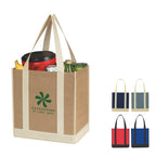 Two-Tone Recycled Shopper Tote Bag, Non-Woven