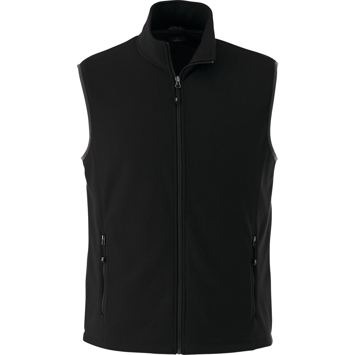 Tyndall Microfleece Vest with Contrast Binding for Men Embroidery - Black - Front Flat