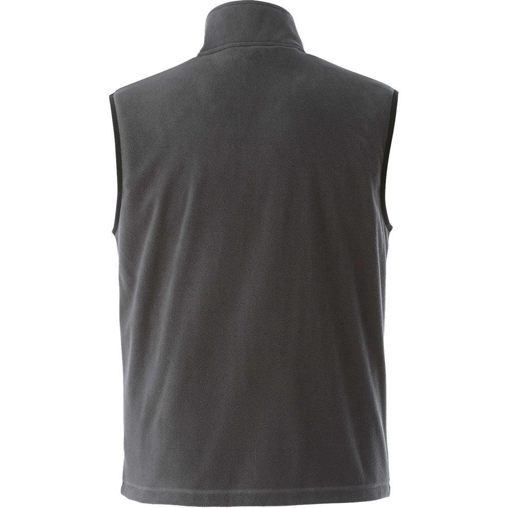 Tyndall Microfleece Vest with Contrast Binding for Men Embroidery - Grey Storm - Back Flat