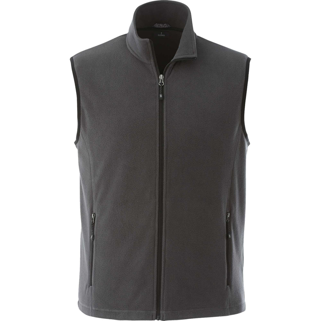 Tyndall Microfleece Vest with Contrast Binding for Men Embroidery - Grey Storm - Front Flat