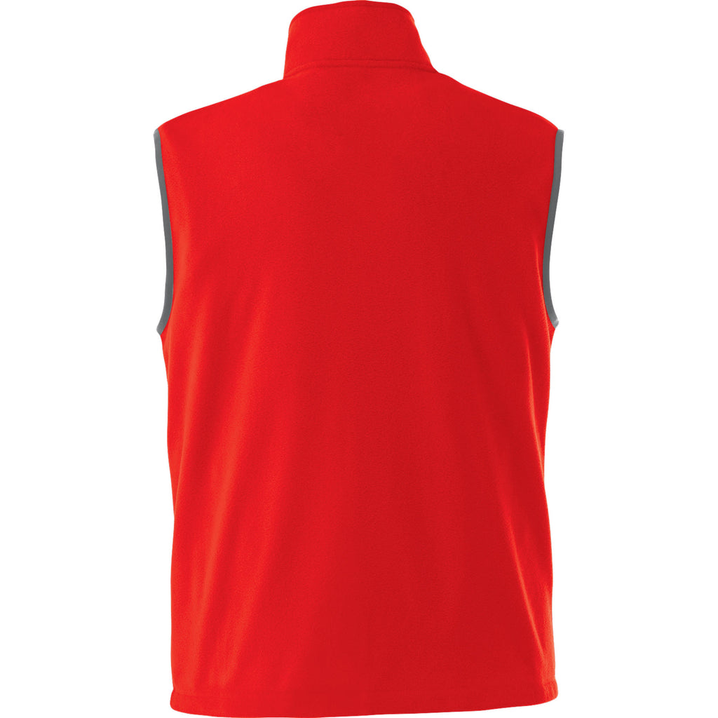 Tyndall Microfleece Vest with Contrast Binding for Men Embroidery - Team Red - Back Flat