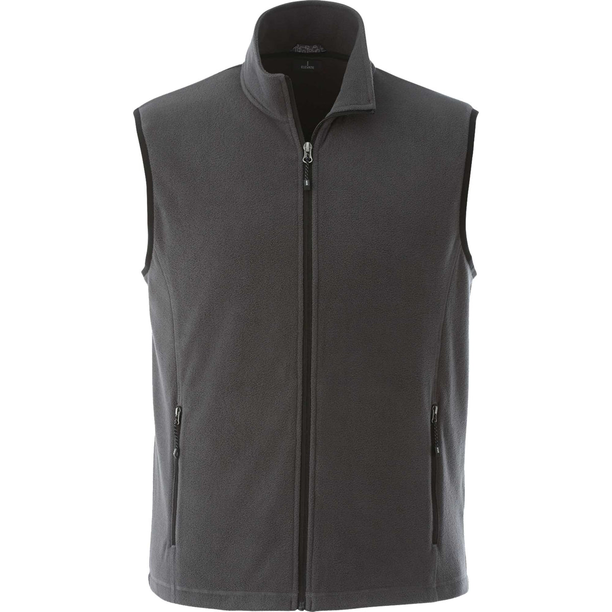 Tyndall Microfleece Vest with Contrast Binding for Men Laser Engraving - Grey Storm - Front Flat