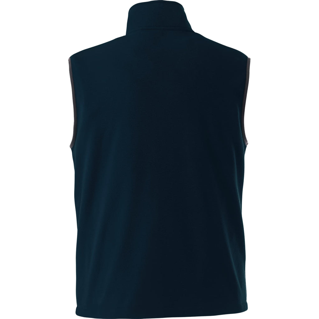Tyndall Microfleece Vest with Contrast Binding for Men Laser Engraving - Navy - Back Flat