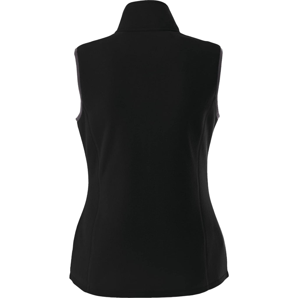 Tyndall Microfleece Vest with Contrast Binding for Women Laser Engraving - Black - Back Flat