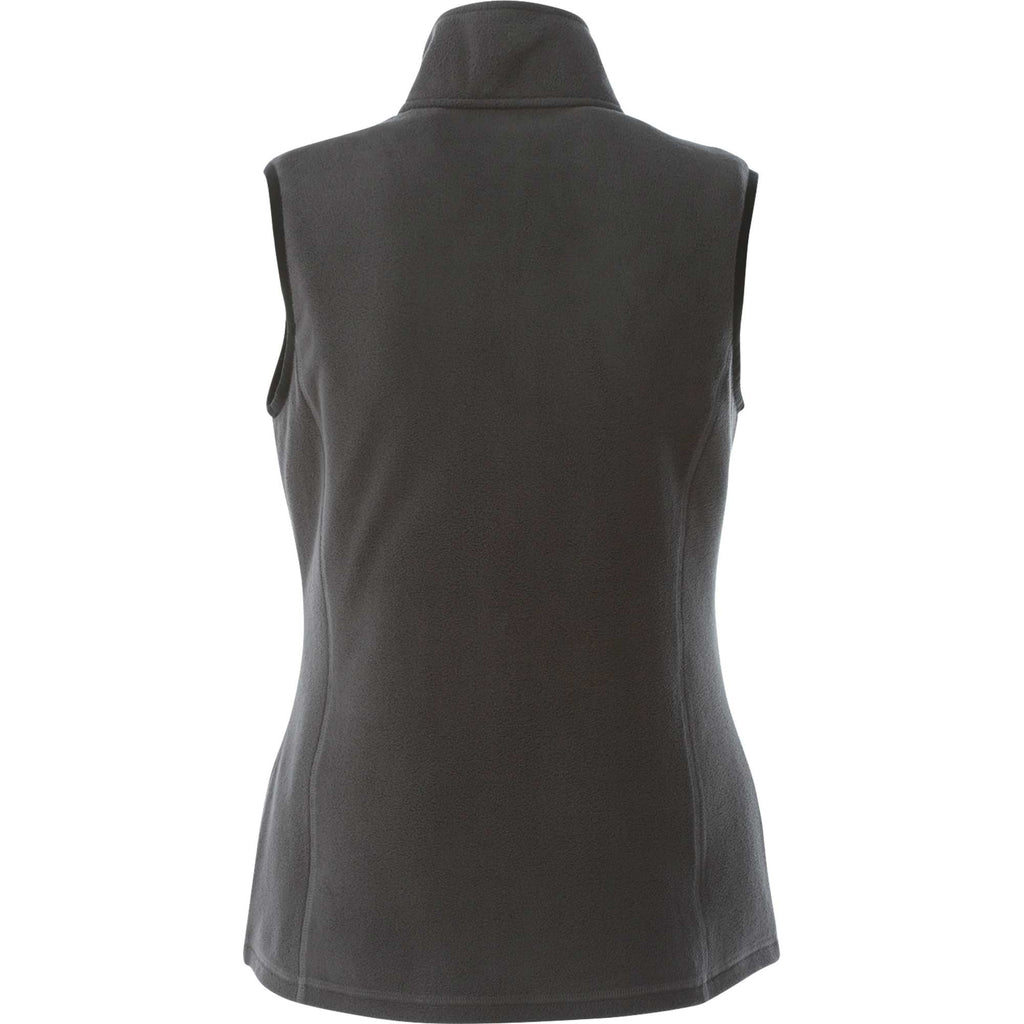 Tyndall Microfleece Vest with Contrast Binding for Women Laser Engraving - Grey Storm - Back Flat
