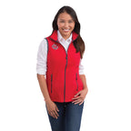 Tyndall Microfleece Vest with Contrast Binding for Women Laser Engraving - Team Red - Front Flat