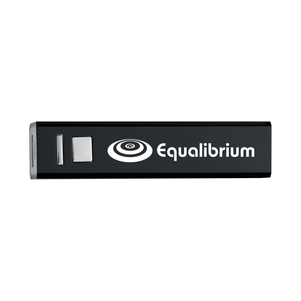 UL Listed On-the-Go Power Bank, 2,200 mAh - Black - Laser Engraving