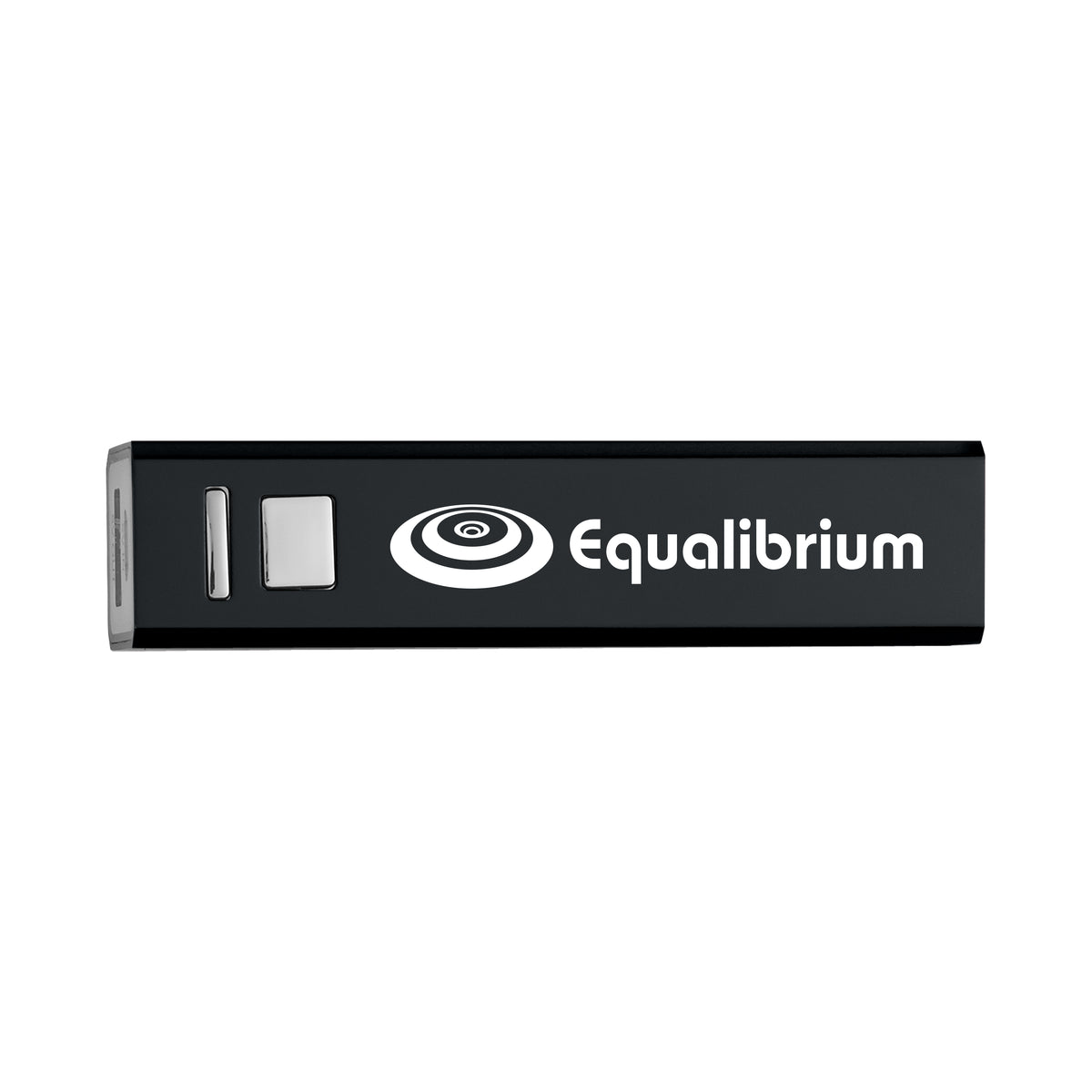 UL Listed On-the-Go Power Bank, 2,200 mAh - Black - Silk Screen