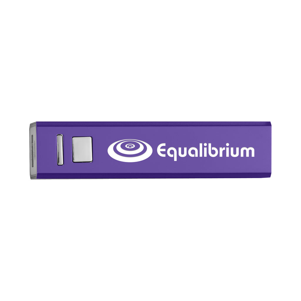 UL Listed On-the-Go Power Bank, 2,200 mAh - Purple - Laser Engraving