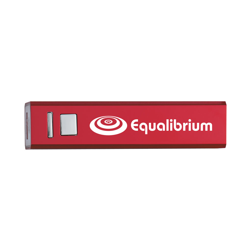 UL Listed On-the-Go Power Bank, 2,200 mAh - Red - Silk Screen
