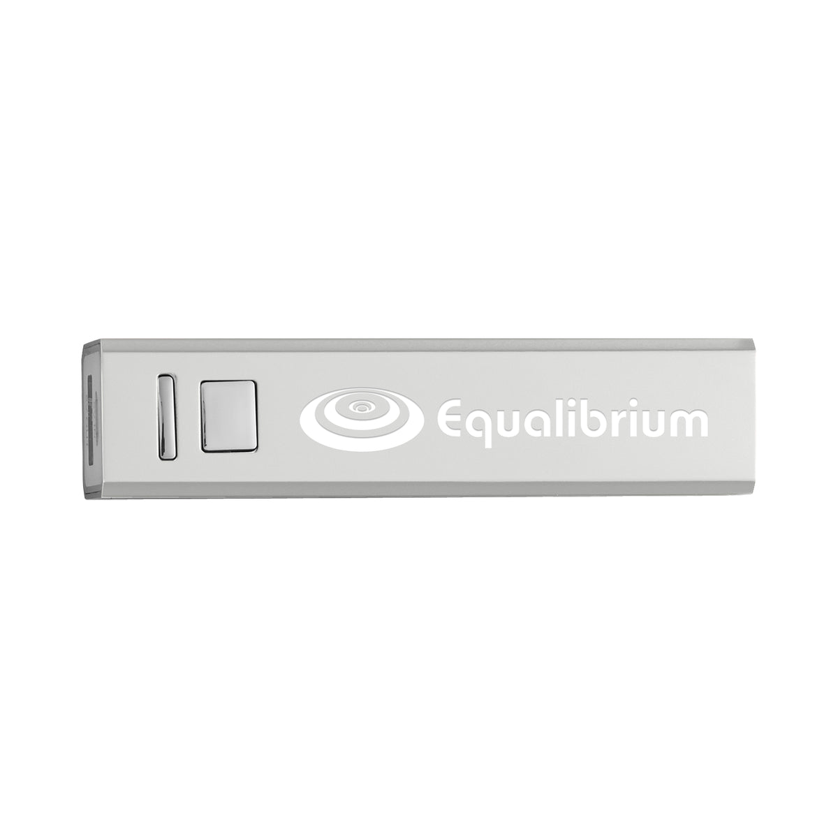 UL Listed On-the-Go Power Bank, 2,200 mAh - Silver - Laser Engraving