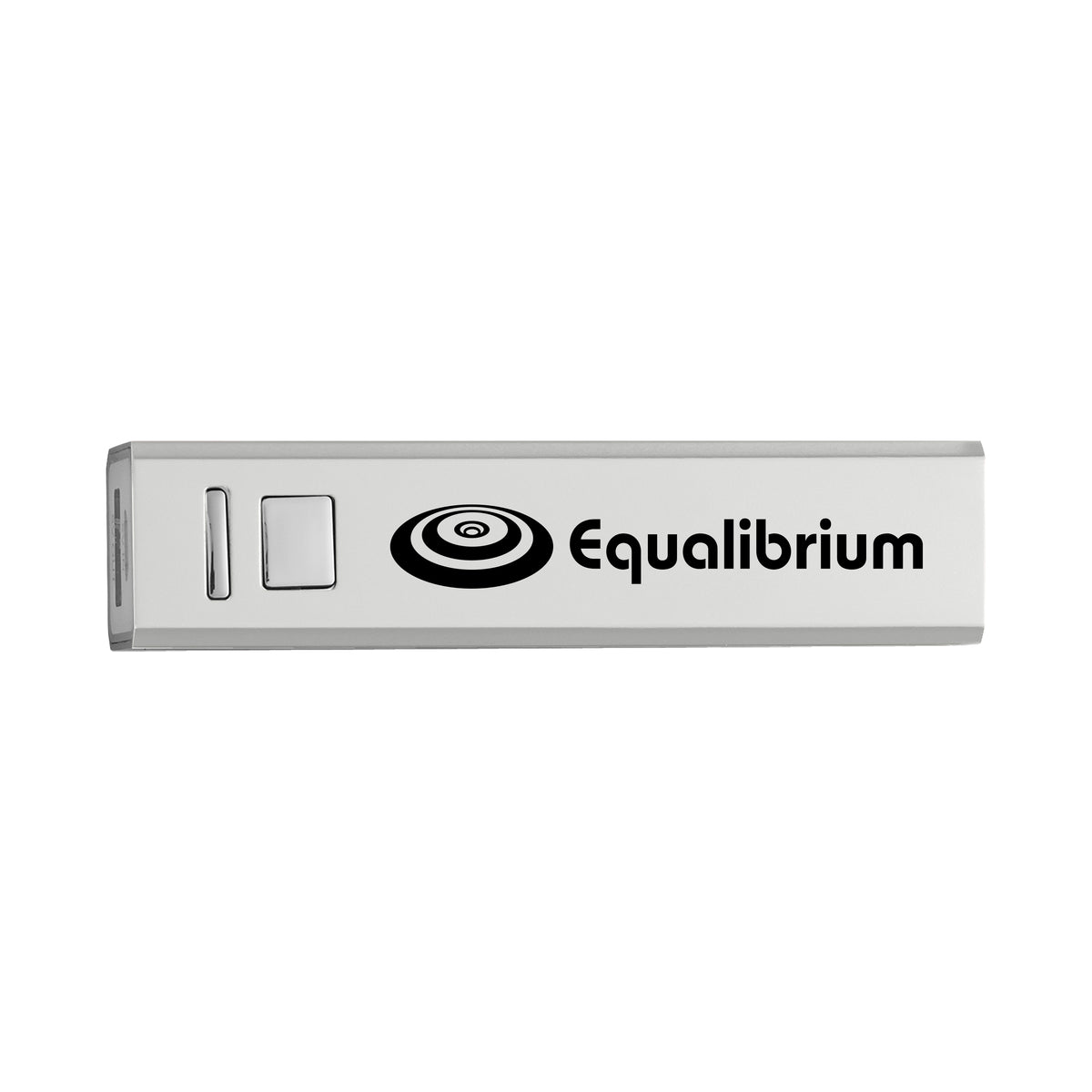 UL Listed On-the-Go Power Bank, 2,200 mAh - Silver - Silk Screen