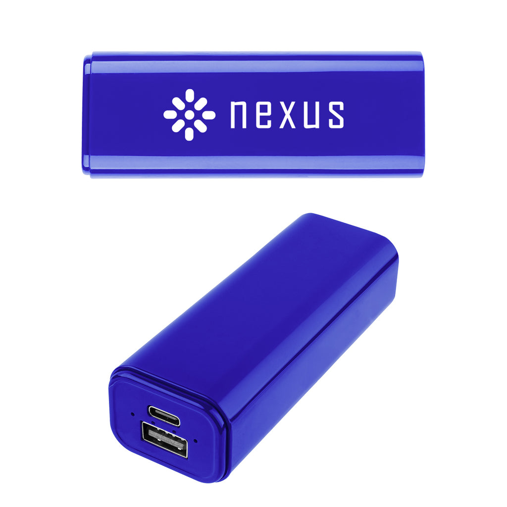 UL Listed Power Bank in Recycled ABS, 5,000 mAh - Royal Blue - Silk Screen