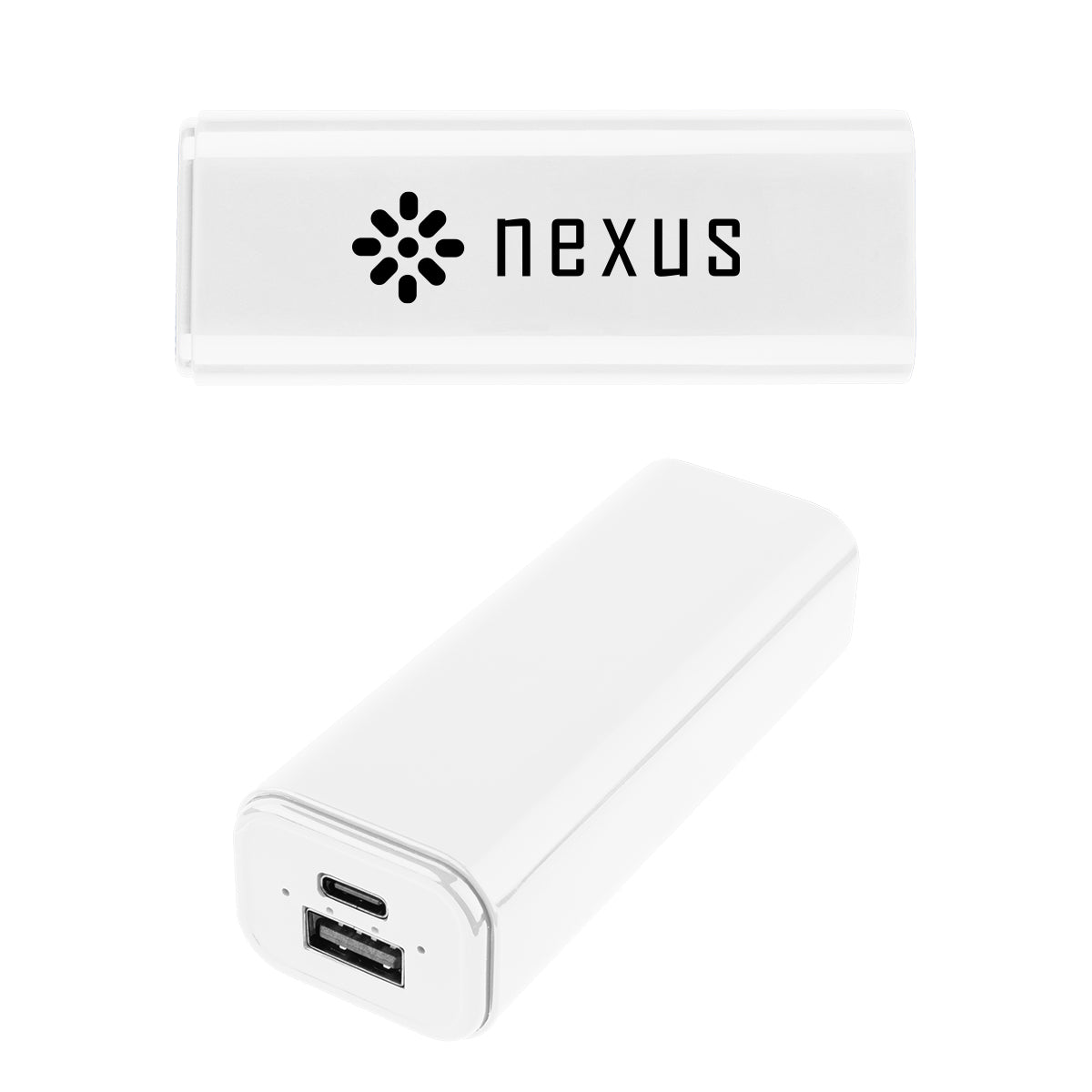 UL Listed Power Bank in Recycled ABS, 5,000 mAh - White - Silk Screen