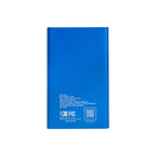 UL Listed Slim Power Bank - Blue - Back